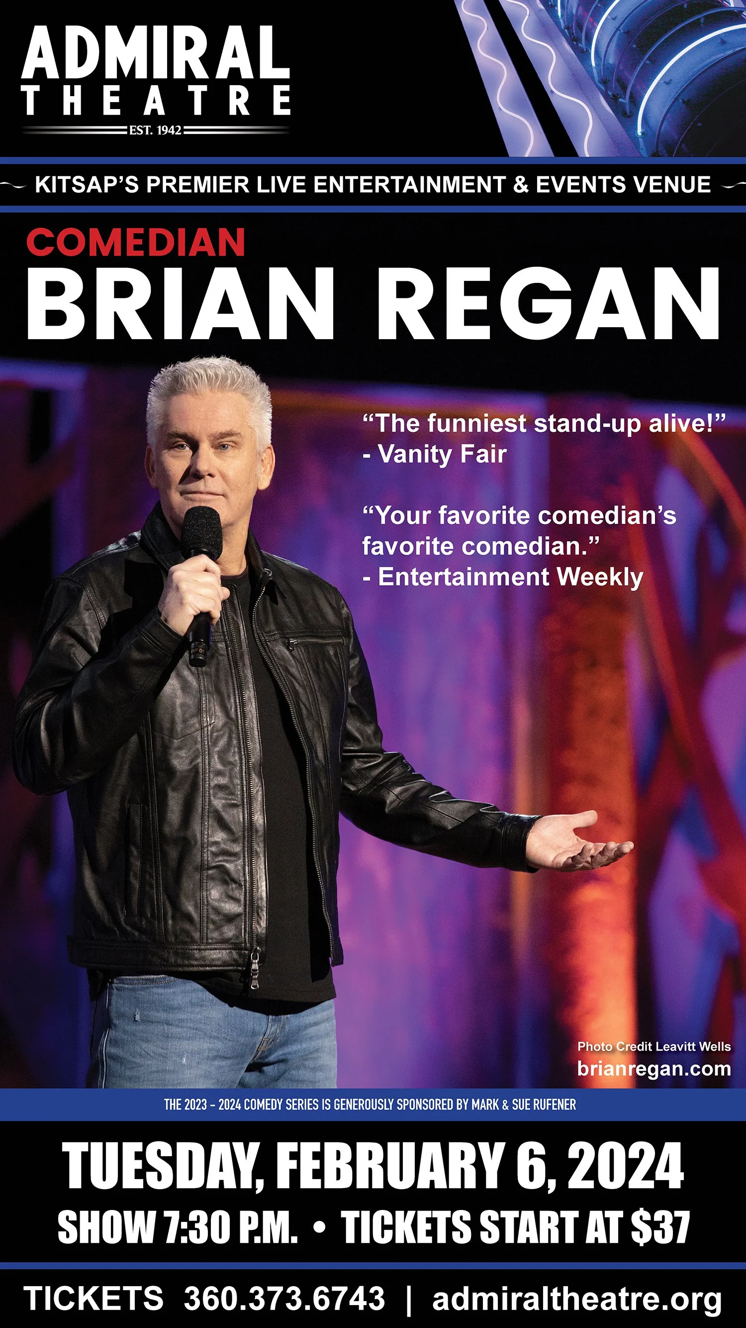 Brian Regan 2026 concert poster